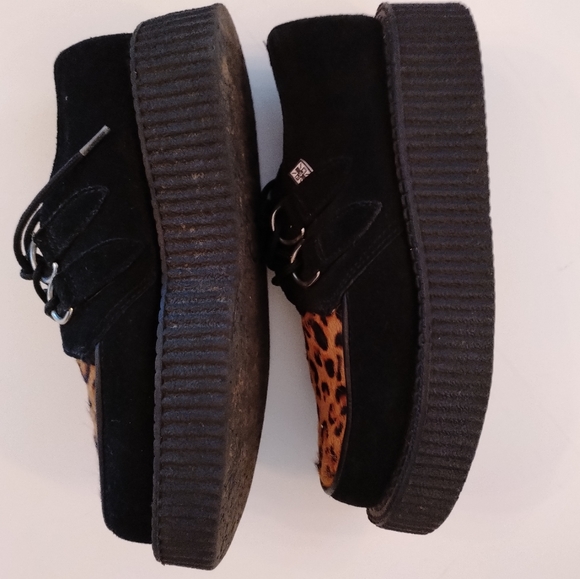 Vintage TUK Y2K Animal Print Creepers Platform Lace-Ups SZ 6 - Picture 12 of 16